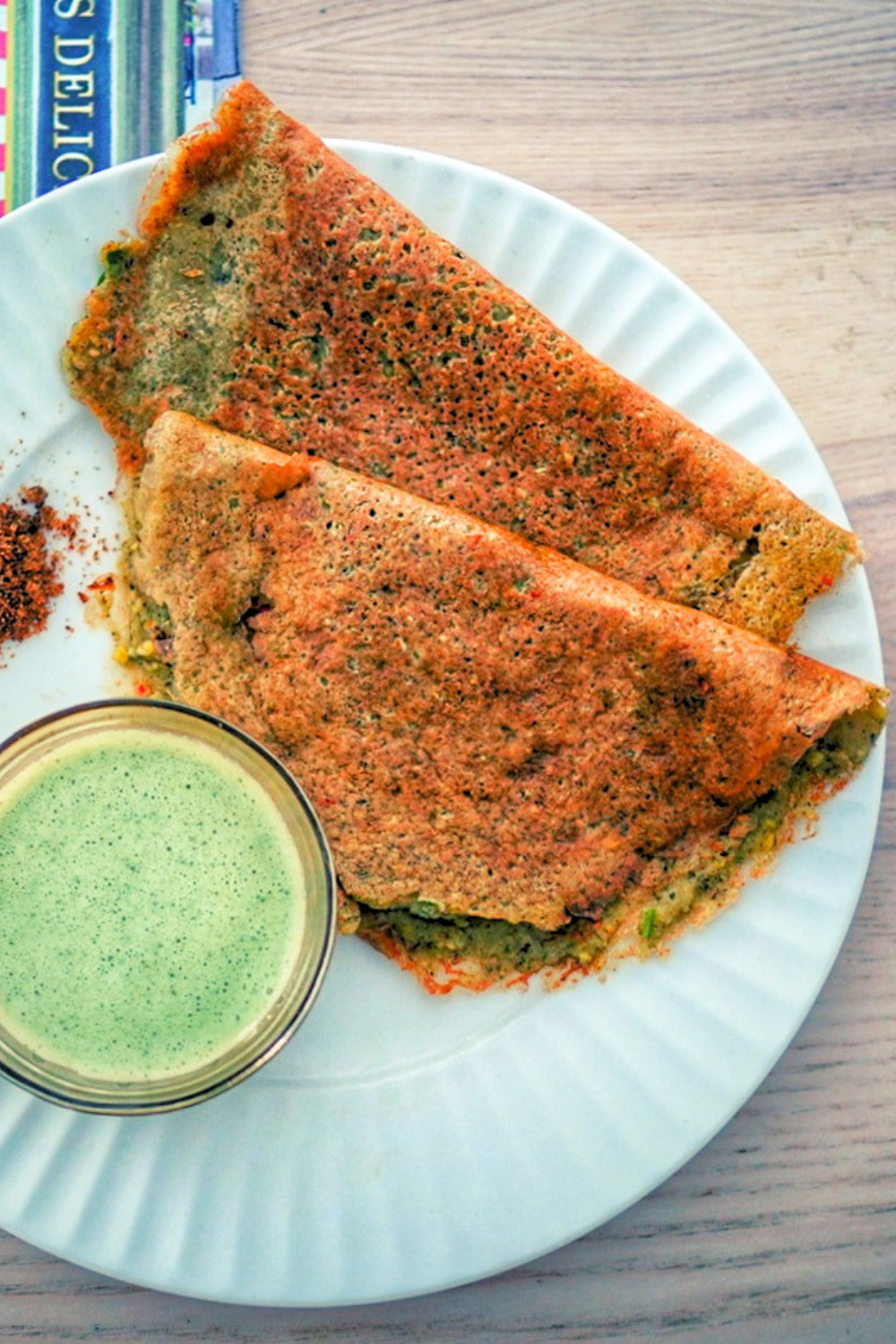 Protein-Rich Adai (South Indian Savoury Lentil Pancakes) with Mint Yogurt Chutney