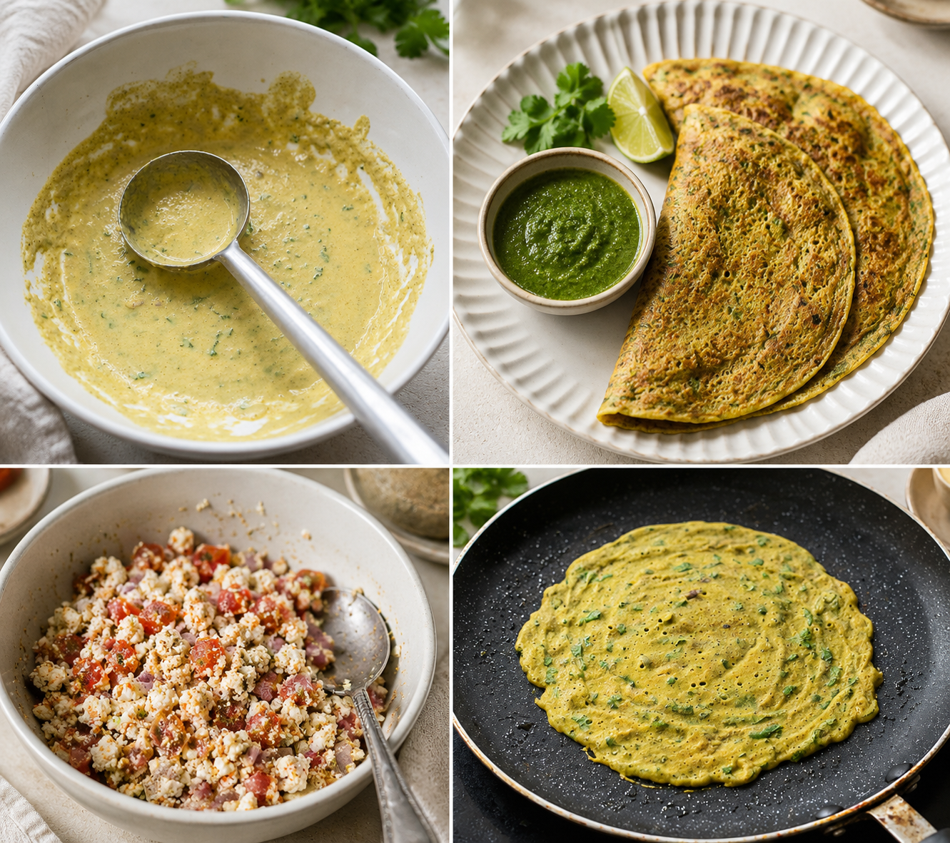 High-Protein Moong Dal Cheela with Paneer & Mint Chutney | Healthy Indian Breakfast High-Protein Moong Dal Cheela with Paneer & Mint Chutney | Healthy Indian Breakfast